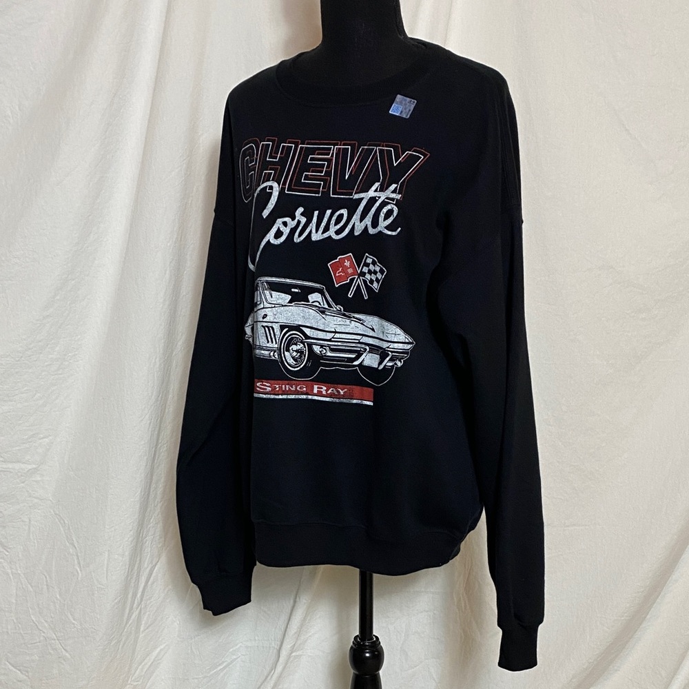 Corvette Black Retro Car Sweatshirt S - Picture 7 of 10